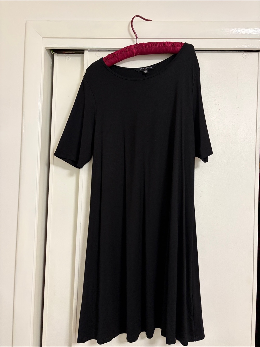 Sharagano Black Midi Swing Dress